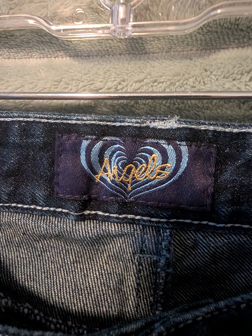 Angels Juniors Dark Wash Navy Jeans With Back Pockets Embellished - Picture 4 of 4